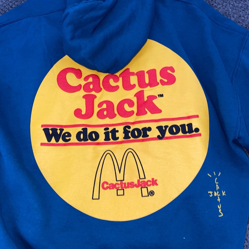 Travis Scott x McDonald’s Legion Blue hoodie